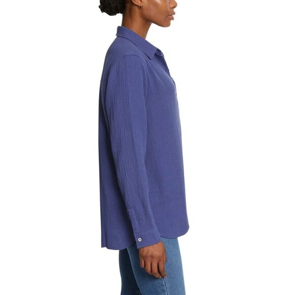 Jessica Simpson XXL Gauze Button Front Shirt Lightweight Relaxed Cotton Top Blue - Picture 6 of 7
